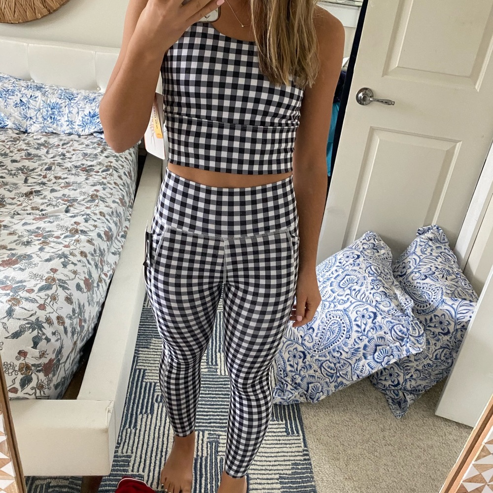 2 piece Gingham Workout Outfit Size Small